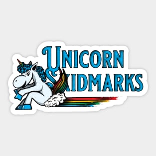 Unicorn Skidmarks and Rainbow (Blue) Sticker